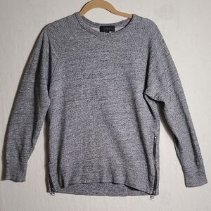J. Crew Heather Gray Crewneck Sweatshirt With Zip Side Detail Size Small